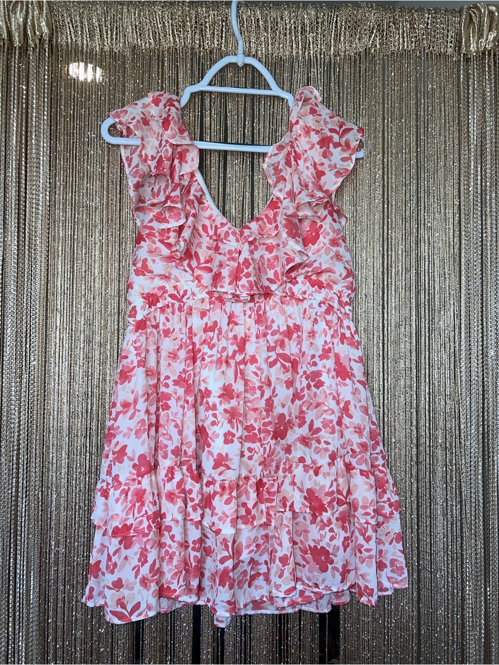Abercrombie & Fitch Pink Floral V-Neck Sundress